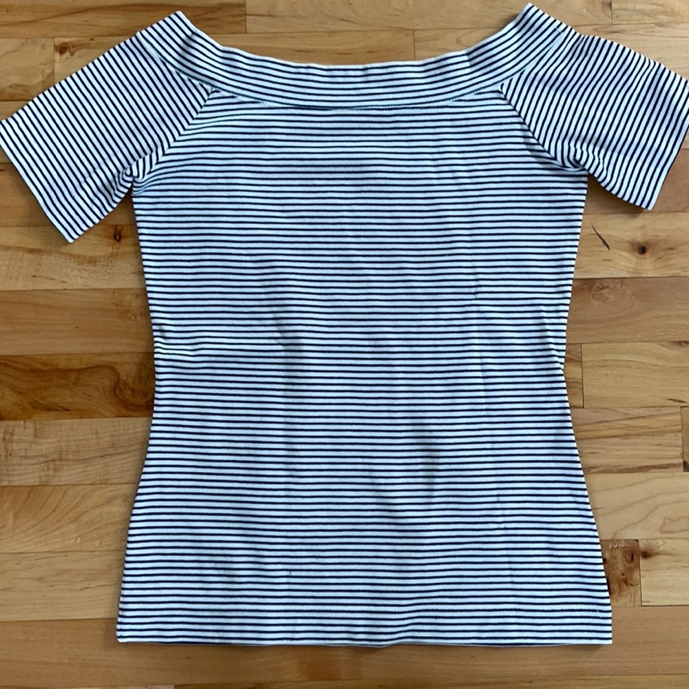J Crew off the shoulder stretch tee